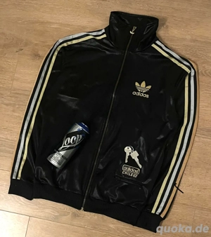 Adidas Chile 62 OG Black Gold   Vintage Track Jacket S   Shiny Trefoil