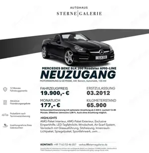 Mercedes-Benz SLK 200 ROADSTER/AMG-LINE/SITZKLIMA/LED Sportp.