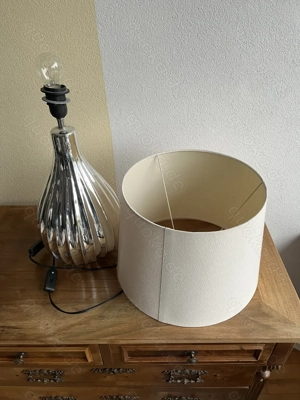 2 dekorative Tischlampen silber farben im Konvolut Bild 4