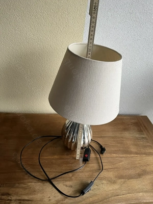 2 dekorative Tischlampen silber farben im Konvolut Bild 5