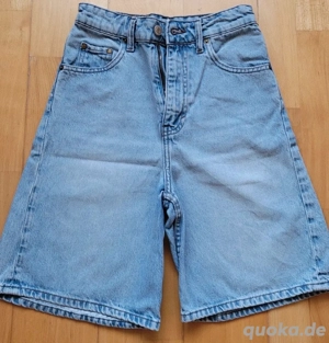 H&M Bermuda-Shorts High-Waist-Gr.34 XS - blau Jorts Denim
