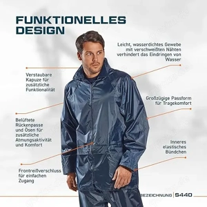 Herren Leichte Wasserdichte Klassische Regenjacke Olivgrün, XL