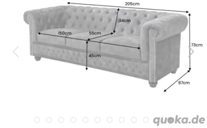 3 Sitzer Sofa grau