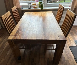 Esstisch+Stühle Makassar Sheesham 160x100