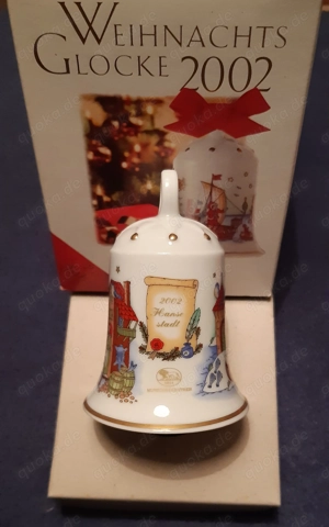 Weihnachtsdekoration: Hutschenreuther Porzellan Weihnachtsglocke   2002 im Geschenkkarton