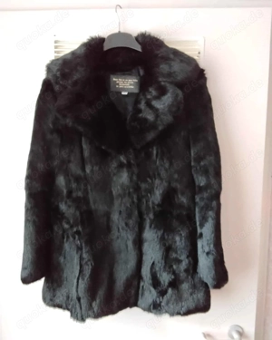 Kanninchen - Echtfelljacke, Gr. 42 in schwarz