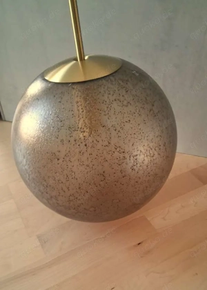 Große Glaskugel Hängelampe Lampe mit Lufteinschlüssen Peill & Putzler  60er