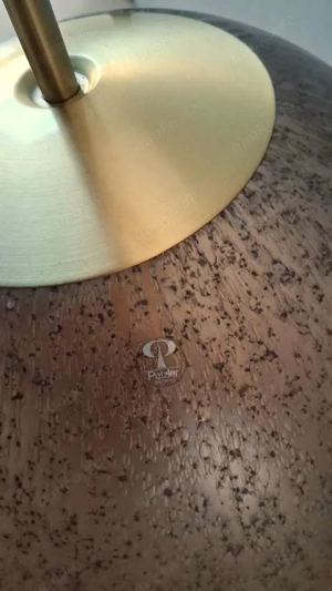 Große Glaskugel Hängelampe Lampe mit Lufteinschlüssen Peill & Putzler  60er Bild 4