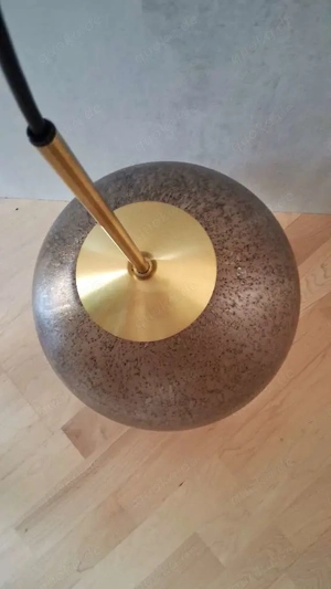 Große Glaskugel Hängelampe Lampe mit Lufteinschlüssen Peill & Putzler  60er Bild 2