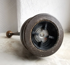 Alte mehrteilige ZASSENHAUS Naturholz Pfeffermühle rustikal Bild 5
