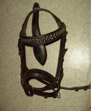 Einspännergeschirr schwarzes Leder Gr. P Bild 9