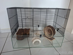 Kleintierkäfig Nagerkäfig Terrarium Mäuse Ratten Hamster mit Zubehör 
