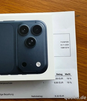 Iphone 17 Pro Max 256 GB Tiefblau 