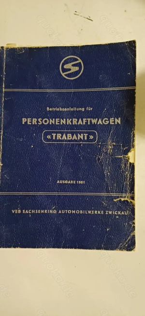 Orig. Betriebsanleitung Trabant Ausgabe 1961