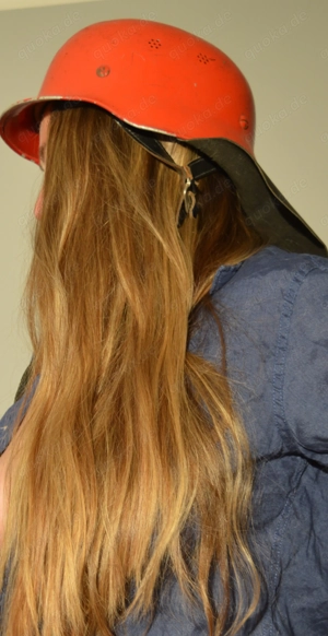 Alter Feuerwehrhelm mit Nackenschild Leder f. Sammler Cosplay