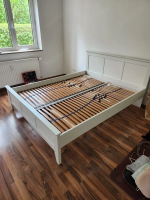 Doppelett 1.60x2.00m weiß mi 2 Lattenrosten verstellbar