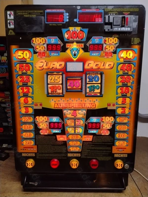 Spielautomat   Geldspieler EURO GOLD von Panther Löwen, funktionsfähig, guter Zustand, Schlüssel