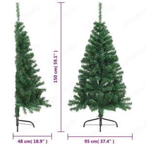 Künstlicher Halb-Weihnachtsbaum Grün 120-240cm aus PET (5Größen) Bild 7