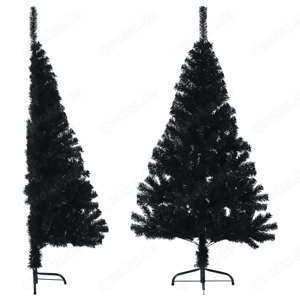 Künstlicher Halb-Weihnachtsbaum Schwarz 120-240cm aus PET (5Größen)