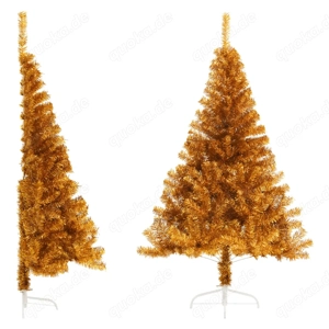 Künstlicher Halb-Weihnachtsbaum Golden 120-240cm aus PET (5Größen)