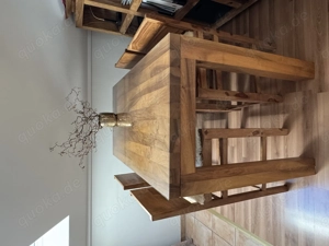 Hoch-Tisch aus Massivholz (französische Eiche  Maßanfertigung) (B 70 x L 135 x H 100 cm)