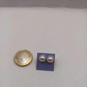 Modeschmuck Ohrringe Ohrstecker Silberfarbe Perlen