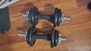 Hantelbank mit zwei Hanteln 16 kg