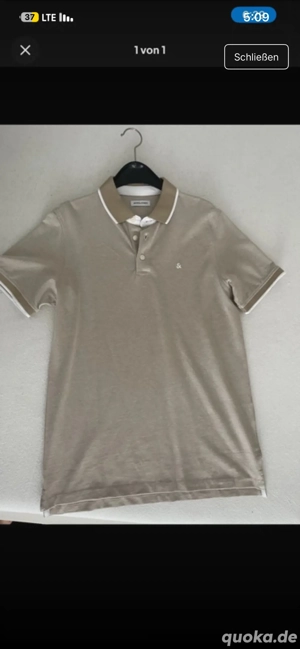 Jack Jones Poloshirt Herren   Beige, Halbarm, Neu & Bequem Größe M