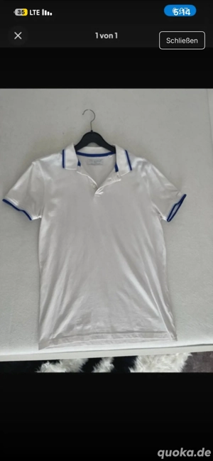 Poloshirt Herren   Weiß Beige, Halbarm, Gebraucht S