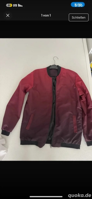 Herrenjacke Damen   Rot, Farbverlauf, Frühling Sommer, Polyester, Neu 