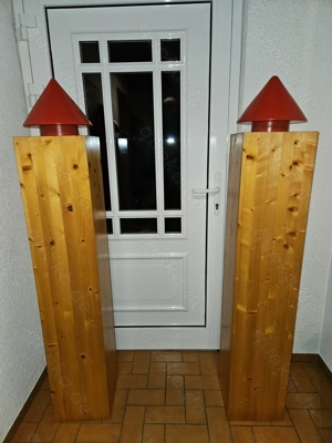 Rarität! 2 massive Holzsäulen Dekoration Kinderzimmer massiv Holz TOP Zustand!
