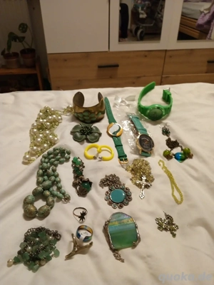 modeschmuck Set 20 teile grün 