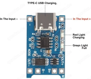 Lithium-Batterie-Lade karte 5v 1a 18650 tp4056 Bild 2