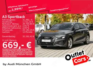 Audi A3 45 TFSI e S tronic 2x S line Carbon
