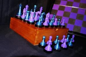 Viola Schachspiel Schachfiguren + Holzkassette + Schachbrett Chess Einmalig Handmade Bild 3