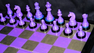 Viola Schachspiel Schachfiguren + Holzkassette + Schachbrett Chess Einmalig Handmade Bild 5