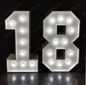 Vermiete Vermietung zum mieten leihen XXL 120cm LED Zahl 18 18. Geburtstag Deko Dekoration RGB