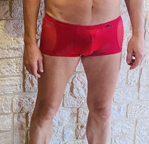 Wetlook, GOGO, Olaf Benz in heissem Rot mit Netzeinsätzen ! M