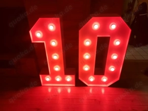 Vermiete Vermietung zum mieten leihen XXL 120cm LED Zahl 10 10. Geburtstag Deko Dekoration RGB