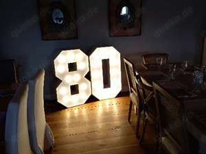 Vermiete Vermietung zum mieten leihen XXL 120cm LED Zahl 80 80. Geburtstag Deko Dekoration RGB