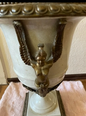 Antike Prunkvase mit Bronzeengeln TRAUMHAFT 