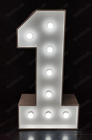 Vermiete Vermietung zum mieten leihen XXL 120cm LED Zahl 1 1. Geburtstag Deko Dekoration RGB