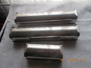 3 Längliche Aluminiumstahl Backformen 2x39 cm, 1x19 cm 