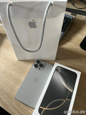Apple iPhone 16 pro Max 256GB Natural Titanium ohne simlock mit tasche und verpakung 