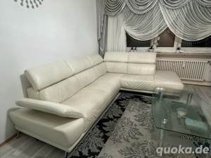 Echtleder Ecksofa mit verstellbaren Kopfstützen 