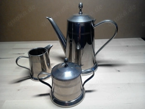 Kaffeeservice, Metall, BMF, Kaffeekanne, Milchgießer, Zuckerdose