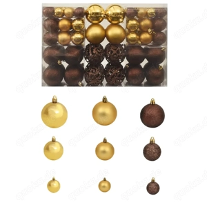 100-tlg. Weihnachtskugeln-Set Braun, Bronzefarben & Golden aus Polystrol  3 4 6cm