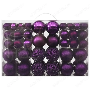 100-tlg. Weihnachtskugeln-Set Lila aus Polystrol  3 4 6cm