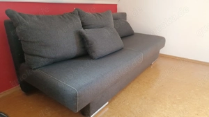 Schwarzes Schlafsofa wie neu mit Kissen