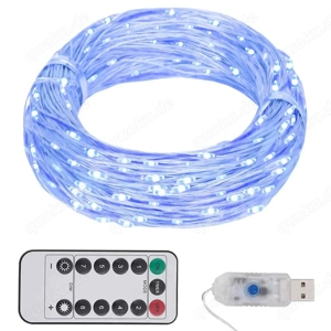 LED-Lichterkette Blau mit 150 300 400 LED s & Fernbedienung 15 30 40m (3Größen)